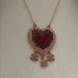 Chanel Pink Heart Pendant Necklace